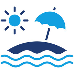 Beach Blue Color Icon