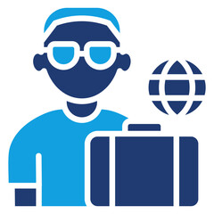 Traveling Blue Color Icon
