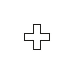 Obraz premium Clean and simple graphic illustration of a plus sign, embodying the concept of expansion, increment, and positive value for various creative projects