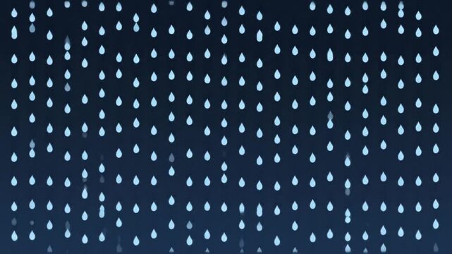 Heavy rain animation with lightning flash