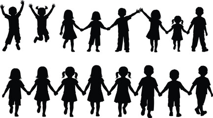 Collection of black basketball player silhouettes isolated on white background featuring athletes in jumping shooting and standing poses for professional sports design projects © Shathi