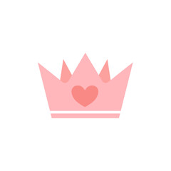 Cute crown with heart icon. Vector illustration. © 66soloria_