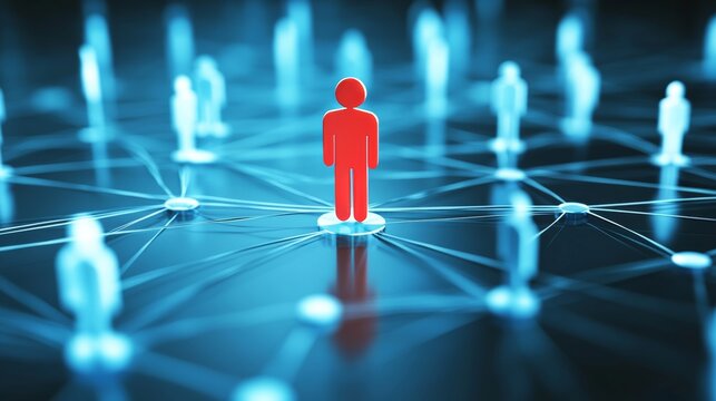 Human resource management connects one person to many candidates in a network of potential job seekers