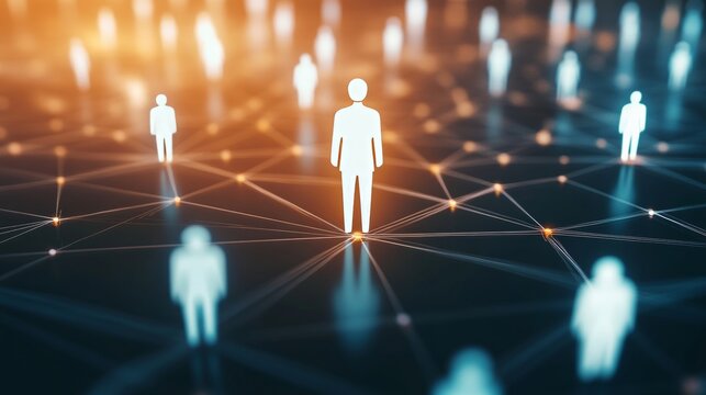 Human resource management connects one person to a network of potential candidates in recruitment process