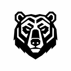 Obraz premium Geometric Bear Head Logo Design Abstract Animal Art.