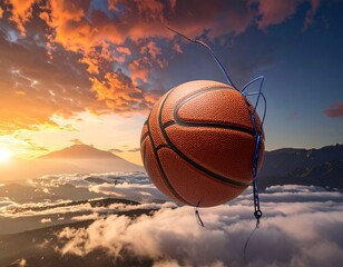 basketball on the sky