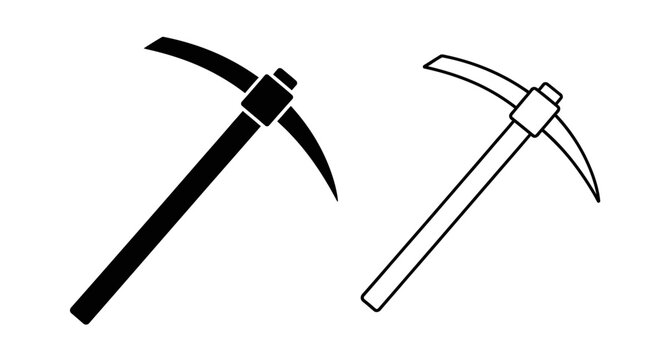 Vintage and modern pickaxe mining tools illustration vector design Vector