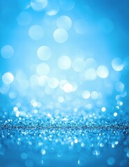 Soft blue background with scattered sparkling lights, creating a dreamy, festive glow across the scene