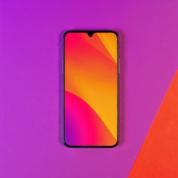 iPhone X mockup displaying a vivid app screenshot on a sleek, bezel-less screen against a clean, minimal background