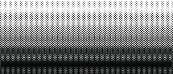 Halftone vector texture of gradient geometric black flowers. Seamless pattern with a smooth transition. Abstract tech smooth transition for background and backdrop. Cute gradient grid.