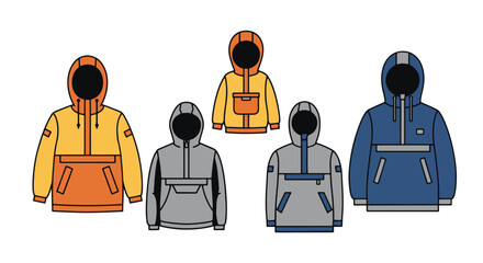 Anorak Line art minimal abstract vector © Moyar