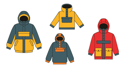 Anorak Line art creative abstract concept vector © Moyar