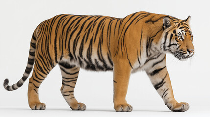 Obraz premium Tiger with black stripes, suitable for wildlife, nature, and animal themed designs, showcasing the beauty of this majestic creature.