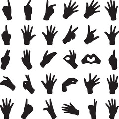 Obraz premium Set of Vector female beauty hands silhouette. Editable outline stroke size. Line flat contour, thin and linear design. Simple icons. Concept illustration