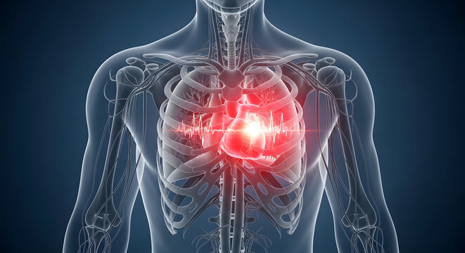 Digital human heart medical view