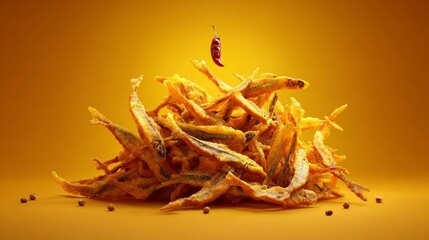 Obraz premium crispy fried anchovies fish
