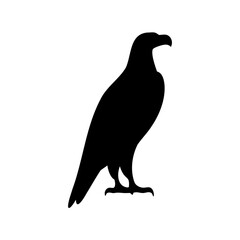 Fototapeta premium Majestic Black Silhouette of an Eagle on White Background Displaying Power