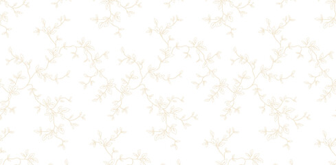 This image features an elegant and delicate botanical design with slender vines and gracefully intertwined leaves. © Sambsadashiv