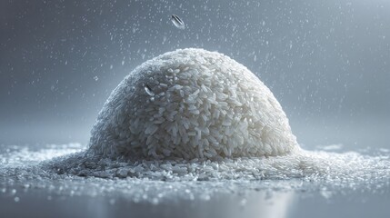 perfect dome of glossy white rice