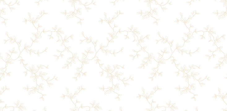 This image features an elegant and delicate botanical design with slender vines and gracefully intertwined leaves.