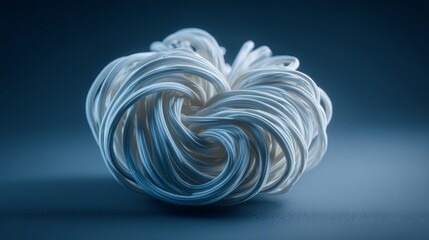 pristine coil of dry Udon noodles