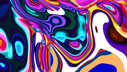 Vibrant Abstract Colorful Liquid Swirl Pattern with Bold Contrasts