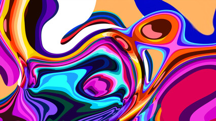 Vibrant Abstract Colorful Swirl Pattern with Dynamic Fluid Shapes