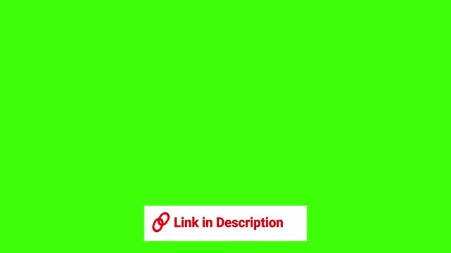 Link in Description Call to Action Text Animation with Arrow, Link in Description text title Animation on Transparent Background, Lower third Animation.
