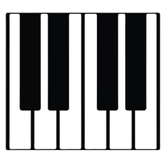 Naklejka premium Simple black and white piano keys illustration for musical creativity and design