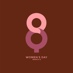 A stylized pink number eight graphic represents international women s day on march eighth