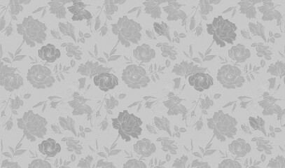 This image showcases a beautiful, classic pattern of blooming rose flowers, perfect for textile or wallpaper designs.