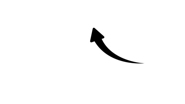 arrow up business graph icon animation. business chart concept. A neon up business graph icon displays a glowing, downward-sloping line or bar chart,with 4k video animation.