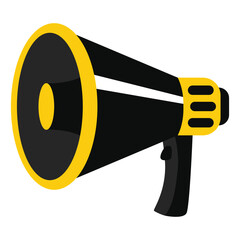 Black and Yellow Megaphone Icon