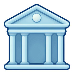 Fototapeta premium Blue Classical Building Icon Vector Illustration
