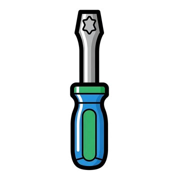 Torx Screwdriver Tool Illustration Isolated White.