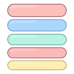 Colorful Rounded Rectangular Button UI Icons