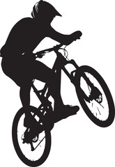 Obraz premium A person riding a bike in a dynamic pose isolated on transparent background, Vector