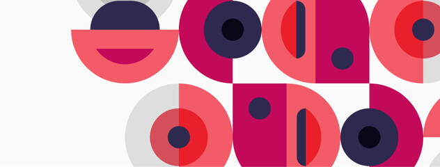 Obraz premium Abstract geometric shapes, vibrant pinks, purples, gray. Minimalist design, repeating patterns create modern visual texture.