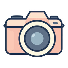 Pink Camera Vector Icon For Photography And UI