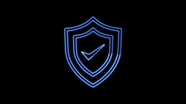 4K Shield with Check Mark Icon Animation &ndash; Security Approval and Protection Symbol Motion