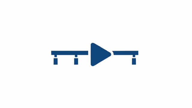 Play button icon with lines.