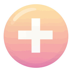 Obraz premium White Plus Sign Circle Vector Icon