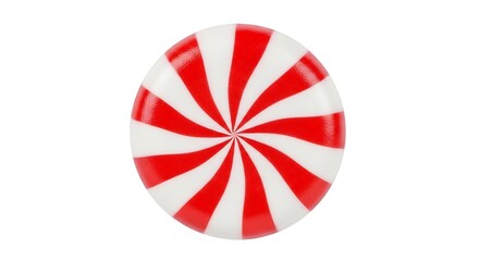 A red and white peppermint candy plate