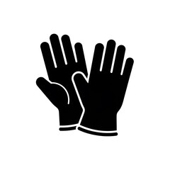 Obraz premium Black gloves icon illustration pair.