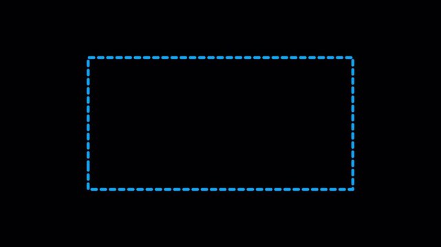 squre frame animation of dotted lined transparent background squar path animation of dotted lines for left to right in 4K animation with alpha channel 