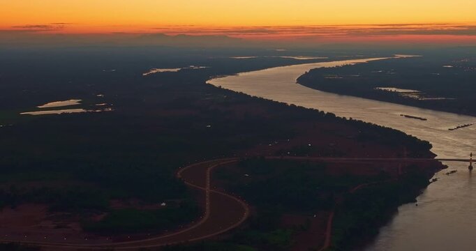 Aerial view of northeastern Thailand with central Laos, this new Mekong bridge creates fresh opportunities for tourism expansion. The route connects travelers to scenic landscapes, cultural
