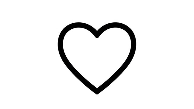 Simple black heart symbol isolated on white background
