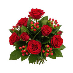 Beautiful red roses bouquet isolated