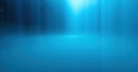 Obraz premium Abstract blue background. Light beams descend into hazy depths. Calm, serene, ethereal mood. Minimalist composition.