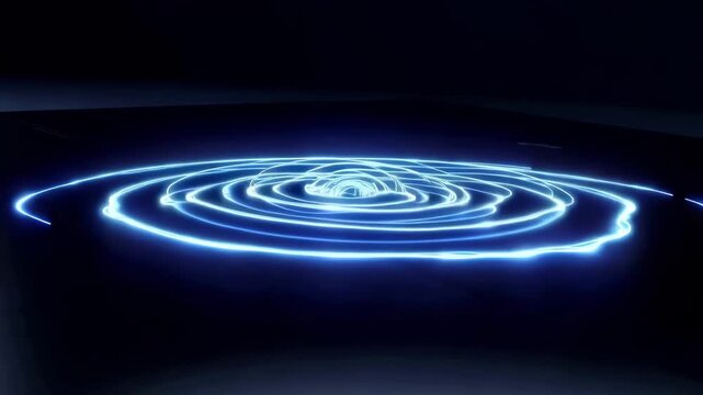 4K Cinematic Electric Energy Waves Rippling on Dark Surface Motion Footage